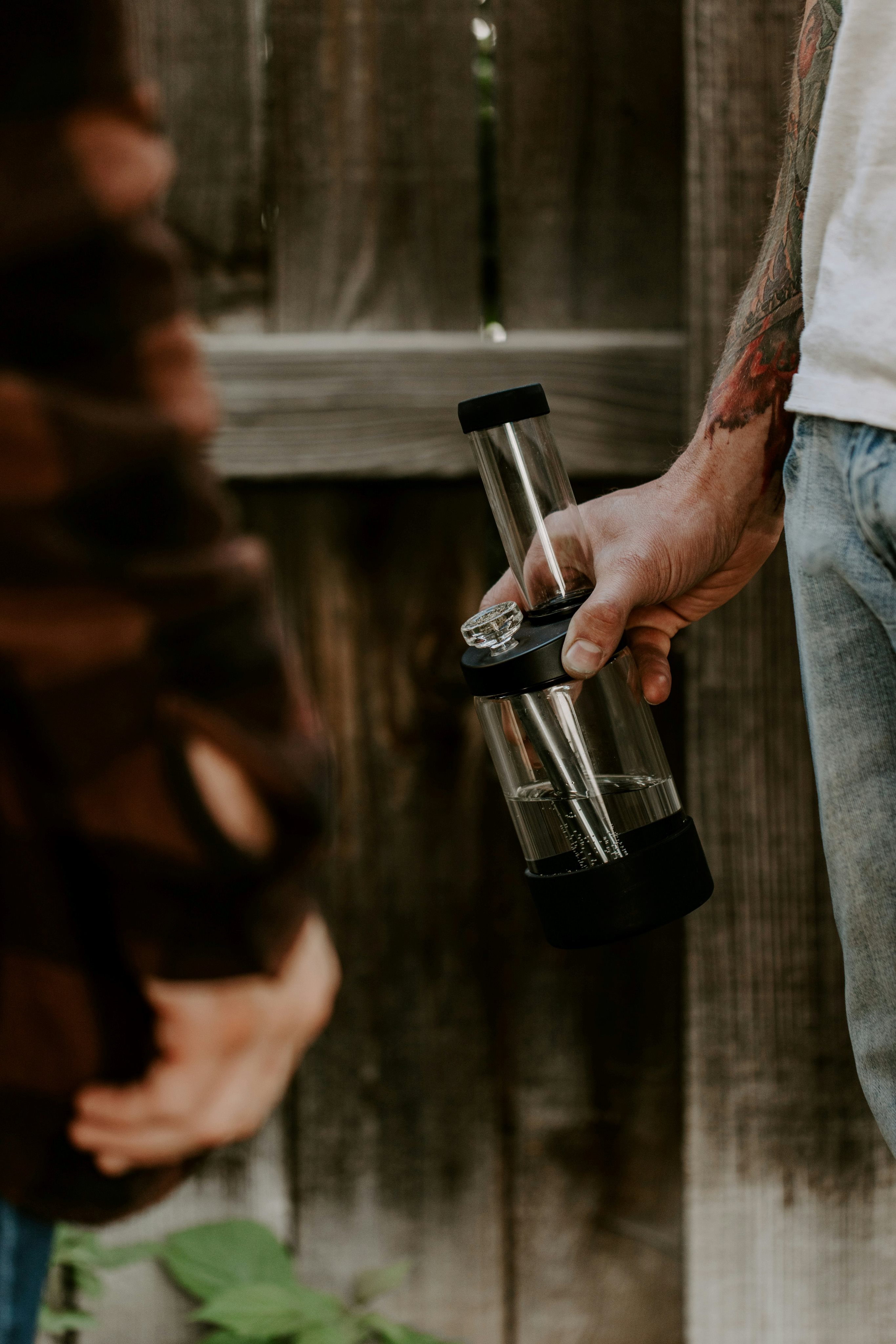 Hand holding grinder