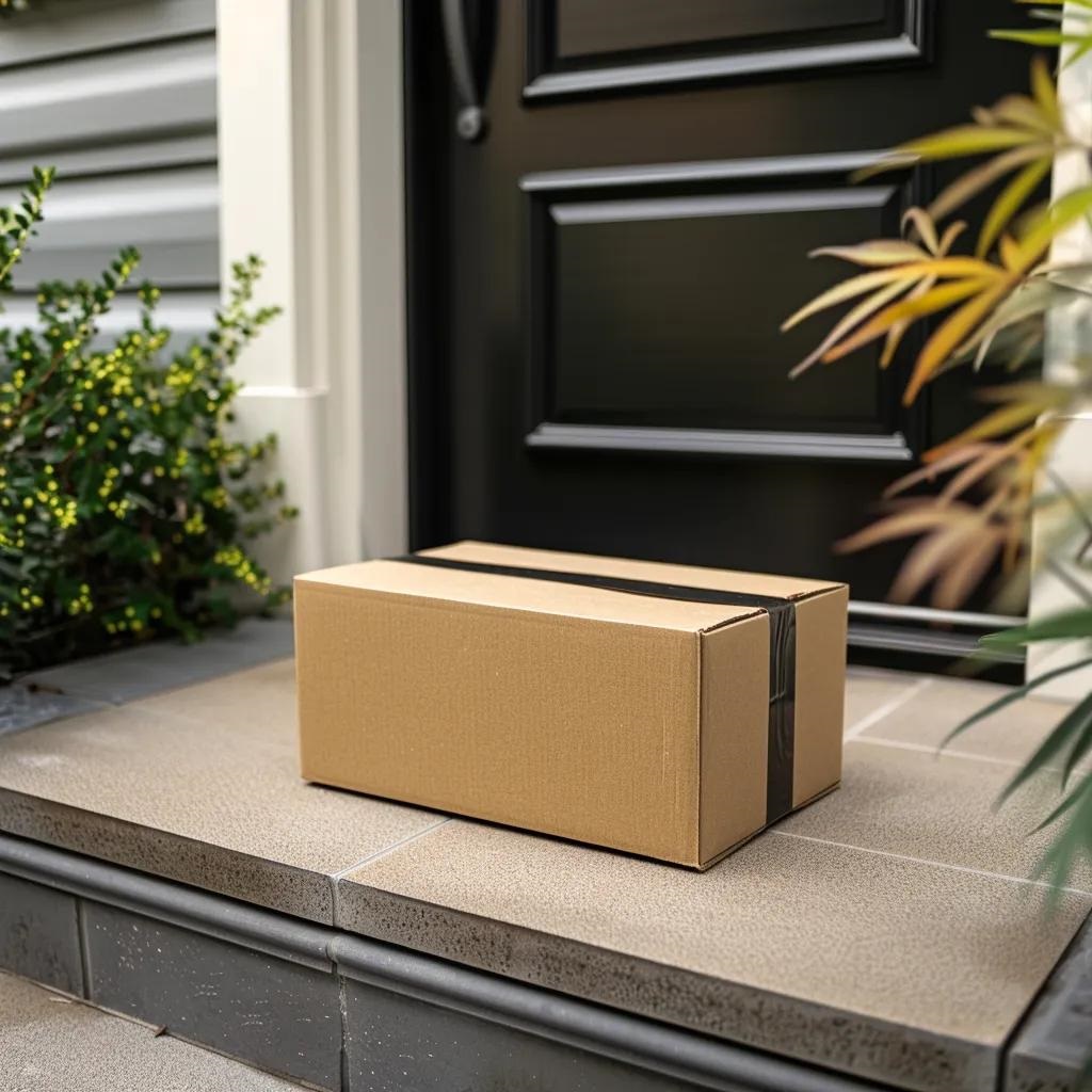 [IMAGE PLACEHOLDER: Cardboard package on a doorstep]